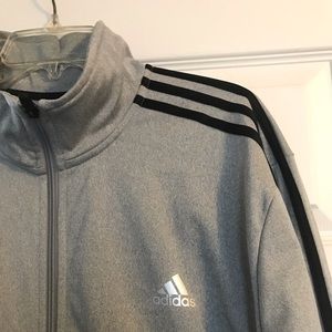 Adidas track jacket- grey and black- XL